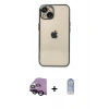 MARSİLYAN™- iPhone 14 Kılıf Vadi Minimal - Siyah Joko Magic 5D Cam + Raze Metal Kamera Lens - SH