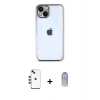MARSİLYAN™- iPhone 14 Kılıf Vadi Minimal - Siyah Joko Magic 5D Cam + Shine Kamera Lens - KI
