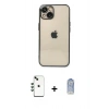 MARSİLYAN™- iPhone 14 Kılıf Vadi Minimal - Siyah Joko Magic 5D Cam + Shine Kamera Lens - YL
