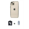 MARSİLYAN™- iPhone 14 Kılıf Vadi Minimal - Siyah Joko Magic 5D Cam + Siyah PVD Metal Kamera Lens