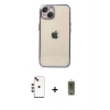 MARSİLYAN™- iPhone 14 Kılıf Vadi Minimal - Siyah Joko Magic 5D Hayalet Cam + Shine Kamera Lens - KI