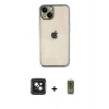 MARSİLYAN™- iPhone 14 Kılıf Vadi Minimal - Siyah Joko Magic 5D Hayalet Cam + PVD Metal Kamera Lens - PE