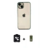 MARSİLYAN™- iPhone 14 Kılıf Vadi Minimal - Siyah Joko Magic 5D Hayalet Cam + PVD Metal Kamera Lens - MI
