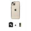 MARSİLYAN™- iPhone 14 Kılıf Vadi Minimal - Siyah Joko Magic 5D Hayalet Cam + PVD Metal Kamera Lens - TU