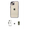 MARSİLYAN™- iPhone 14 Kılıf Vadi Minimal - Siyah Joko Magic 5D Hayalet Cam + Shine Kamera Lens - SH