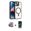 MARSİLYAN™- iPhone 14 Kılıf Yadigar Asil Koleksiyonu - Şeffaf 360 Full Body Arka Koruyucu + Raze Metal Kamera Lens - GS
