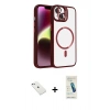 MARSİLYAN™- iPhone 14 Kılıf Yadigar Asil Koleksiyonu - Şeffaf Pasifik Cam Ekran Koruyucu + Diamond Kamera Lens - SABE