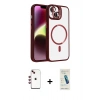 MARSİLYAN™- iPhone 14 Kılıf Yadigar Asil Koleksiyonu - Şeffaf Pasifik Cam Ekran Koruyucu + Shine Kamera Lens - KI