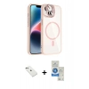 MARSİLYAN™- iPhone 14 Kılıf Yadigar Asil Koleksiyonu - Şeffaf Royal Nano Ekran Koruyucu + Diamond Kamera Lens - YL