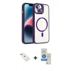 MARSİLYAN™- iPhone 14 Kılıf Yadigar Asil Koleksiyonu - Şeffaf Royal Nano Ekran Koruyucu + Diamond Kamera Lens - KI