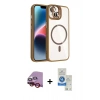 MARSİLYAN™- iPhone 14 Kılıf Yadigar Asil Koleksiyonu - Şeffaf Royal Nano Ekran Koruyucu + Raze Metal Kamera Lens - KI
