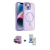 MARSİLYAN™- iPhone 14 Kılıf Yadigar Asil Koleksiyonu - Şeffaf Royal Nano Ekran Koruyucu + Raze Metal Kamera Lens - KI