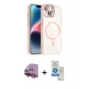 MARSİLYAN™- iPhone 14 Kılıf Yadigar Asil Koleksiyonu - Şeffaf Royal Nano Ekran Koruyucu + Raze Metal Kamera Lens - KI
