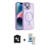 MARSİLYAN™- iPhone 14 Kılıf Yadigar Asil Koleksiyonu - Şeffaf Royal Nano Ekran Koruyucu + PVD Metal Kamera Lens - TU
