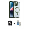 MARSİLYAN™- iPhone 14 Kılıf Yadigar Asil Koleksiyonu - Şeffaf Royal Nano Ekran Koruyucu + PVD Metal Kamera Lens - TU