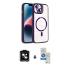 MARSİLYAN™- iPhone 14 Kılıf Yadigar Asil Koleksiyonu - Şeffaf Royal Nano Ekran Koruyucu + PVD Metal Kamera Lens - TU