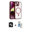 MARSİLYAN™- iPhone 14 Kılıf Yadigar Asil Koleksiyonu - Şeffaf Royal Nano Ekran Koruyucu + PVD Metal Kamera Lens - TU