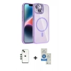 MARSİLYAN™- iPhone 14 Kılıf Yadigar Asil Koleksiyonu - Şeffaf Royal Nano Ekran Koruyucu + Shine Kamera Lens - YL