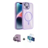MARSİLYAN™- iPhone 14 Kılıf Yadigar Asil Koleksiyonu - Siyah 3D Antistatik Cam Ekran Koruyucu + Raze Metal Kamera Lens - MR