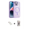 MARSİLYAN™- iPhone 14 Kılıf Yadigar Asil Koleksiyonu - Siyah Bilvis 3D Cam Ekran Koruyucu + Diamond Kamera Lens - KI