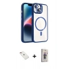 MARSİLYAN™- iPhone 14 Kılıf Yadigar Asil Koleksiyonu - Siyah Bilvis 3D Cam Ekran Koruyucu + Diamond Kamera Lens - KI