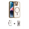 MARSİLYAN™- iPhone 14 Kılıf Yadigar Asil Koleksiyonu - Siyah Bilvis 3D Cam Ekran Koruyucu + Shine Kamera Lens - KI