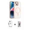 MARSİLYAN™- iPhone 14 Kılıf Yadigar Asil Koleksiyonu - Siyah Bilvis 3D Cam Ekran Koruyucu + Shine Kamera Lens - GD