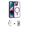 MARSİLYAN™- iPhone 14 Kılıf Yadigar Asil Koleksiyonu - Siyah Bilvis 3D Cam Ekran Koruyucu + Shine Kamera Lens - KI
