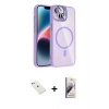 MARSİLYAN™- iPhone 14 Kılıf Yadigar Asil Koleksiyonu - Siyah Bilvis 3D Mat Cam Ekran Koruyucu + Diamond Kamera Lens - SABE