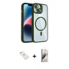 MARSİLYAN™- iPhone 14 Kılıf Yadigar Asil Koleksiyonu - Siyah Bilvis 3D Mat Cam Ekran Koruyucu + Diamond Kamera Lens - SABE