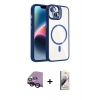 MARSİLYAN™- iPhone 14 Kılıf Yadigar Asil Koleksiyonu - Siyah Bilvis 3D Mat Cam Ekran Koruyucu + Raze Metal Kamera Lens - SH