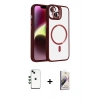 MARSİLYAN™- iPhone 14 Kılıf Yadigar Asil Koleksiyonu - Siyah Bilvis 3D Mat Cam Ekran Koruyucu + Shine Kamera Lens - YL