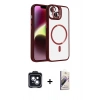 MARSİLYAN™- iPhone 14 Kılıf Yadigar Asil Koleksiyonu - Siyah Bilvis 3D Mat Cam Ekran Koruyucu + PVD Metal Kamera Lens - SH