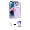 MARSİLYAN™- iPhone 14 Kılıf Yadigar Asil Koleksiyonu - Siyah Bilvis 5in1 3D Magic Cam Ekran Koruyucu + Diamond Kamera Lens - YL