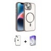 MARSİLYAN™- iPhone 14 Kılıf Yadigar Asil Koleksiyonu - Siyah Bilvis 5in1 3D Magic Cam Ekran Koruyucu + Shine Kamera Lens - GS