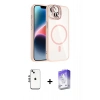 MARSİLYAN™- iPhone 14 Kılıf Yadigar Asil Koleksiyonu - Siyah Bilvis 5in1 3D Magic Cam Ekran Koruyucu + Shine Kamera Lens - GS