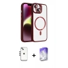 MARSİLYAN™- iPhone 14 Kılıf Yadigar Asil Koleksiyonu - Siyah Bilvis 5in1 3D Magic Cam Ekran Koruyucu + Shine Kamera Lens - GS