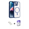MARSİLYAN™- iPhone 14 Kılıf Yadigar Asil Koleksiyonu - Siyah Bilvis 5in1 3D Magic Cam Ekran Koruyucu + Diamond Kamera Lens - KI