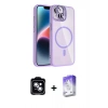 MARSİLYAN™- iPhone 14 Kılıf Yadigar Asil Koleksiyonu - Siyah Bilvis 5in1 3D Magic Cam Ekran Koruyucu + PVD Metal Kamera Lens - MI