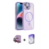 MARSİLYAN™- iPhone 14 Kılıf Yadigar Asil Koleksiyonu - Siyah Bilvis 5in1 3D Magic Cam Ekran Koruyucu + Raze Metal Kamera Lens - KI