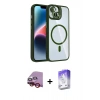 MARSİLYAN™- iPhone 14 Kılıf Yadigar Asil Koleksiyonu - Siyah Bilvis 5in1 3D Magic Cam Ekran Koruyucu + Raze Metal Kamera Lens - KI