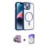 MARSİLYAN™- iPhone 14 Kılıf Yadigar Asil Koleksiyonu - Siyah Bilvis 5in1 3D Magic Cam Ekran Koruyucu + Raze Metal Kamera Lens - MR