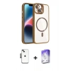 MARSİLYAN™- iPhone 14 Kılıf Yadigar Asil Koleksiyonu - Siyah Bilvis 5in1 3D Magic Cam Ekran Koruyucu + Shine Kamera Lens - SH