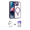 MARSİLYAN™- iPhone 14 Kılıf Yadigar Asil Koleksiyonu - Siyah Bilvis 5in1 3D Magic Cam Ekran Koruyucu + Shine Kamera Lens - SH