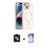 MARSİLYAN™- iPhone 14 Kılıf Yadigar Asil Koleksiyonu - Siyah Bilvis 5in1 3D Magic Cam Ekran Koruyucu + PVD Metal Kamera Lens - TU