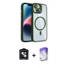MARSİLYAN™- iPhone 14 Kılıf Yadigar Asil Koleksiyonu - Siyah Bilvis 5in1 3D Magic Cam Ekran Koruyucu + PVD Metal Kamera Lens - YL