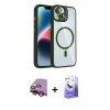 MARSİLYAN™- iPhone 14 Kılıf Yadigar Asil Koleksiyonu - Siyah Bilvis 5in1 5D Magic Hayalet Cam Ekran Koruyucu + Raze Metal Kamera Lens - KI
