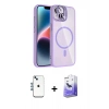 MARSİLYAN™- iPhone 14 Kılıf Yadigar Asil Koleksiyonu - Siyah Bilvis 5in1 5D Magic Hayalet Cam Ekran Koruyucu + Shine Kamera Lens - MI