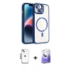 MARSİLYAN™- iPhone 14 Kılıf Yadigar Asil Koleksiyonu - Siyah Bilvis 5in1 5D Magic Hayalet Cam Ekran Koruyucu + Shine Kamera Lens - MI