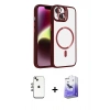 MARSİLYAN™- iPhone 14 Kılıf Yadigar Asil Koleksiyonu - Siyah Bilvis 5in1 5D Magic Hayalet Cam Ekran Koruyucu + Shine Kamera Lens - GI